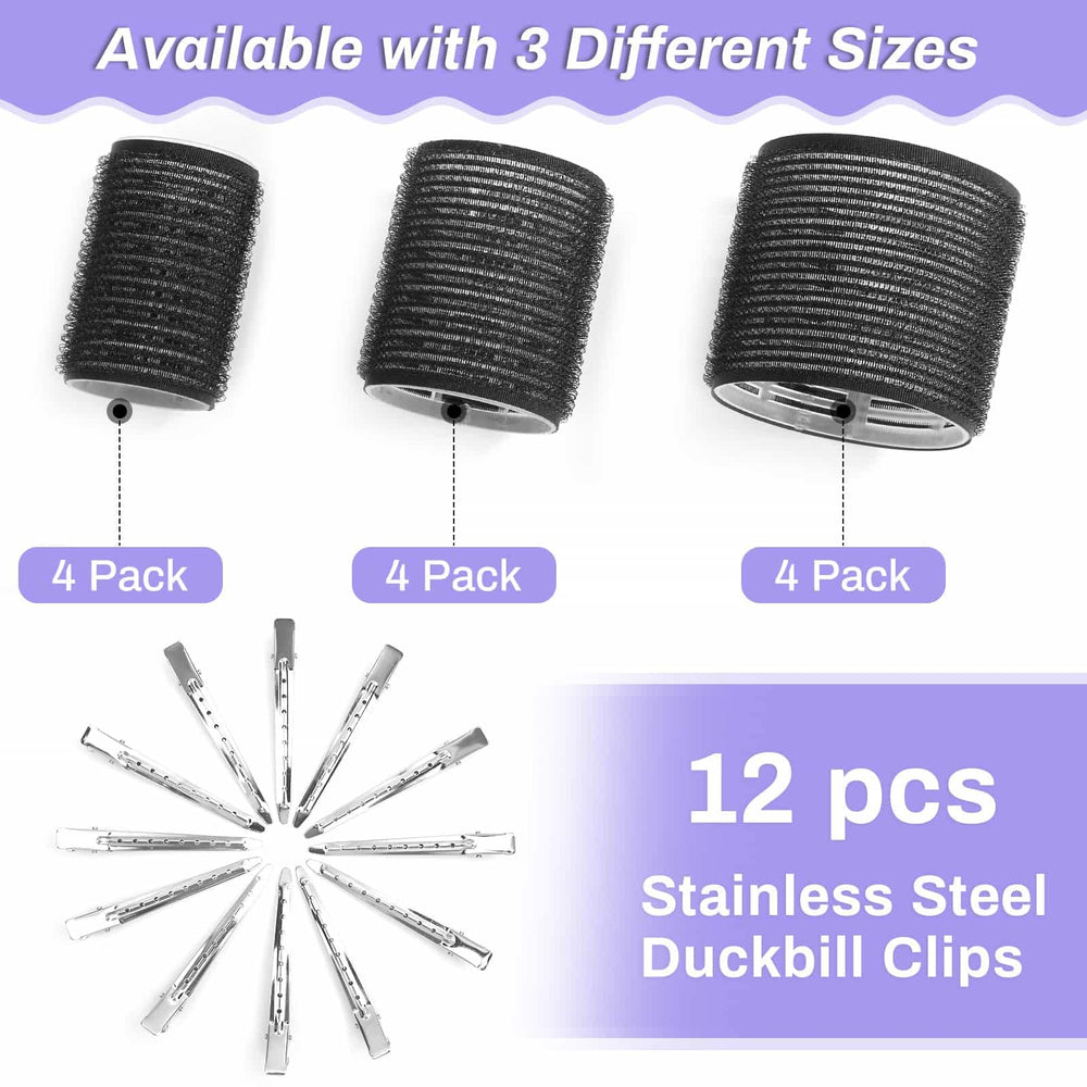 Shynek hair clips 12-piece secure rollers for pin curls and hold