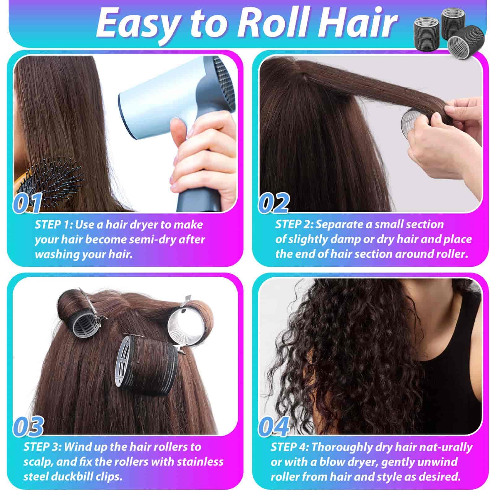 Shynek no-heat curlers offer easy insert and removal for quick home styling.