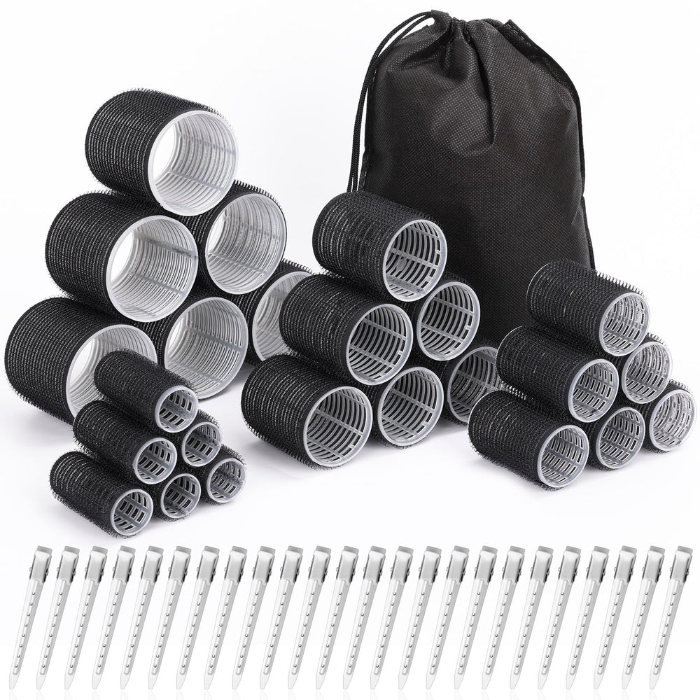 Shynek hair curlers rose-red rollers set for versatile at-home styling without heat damage.