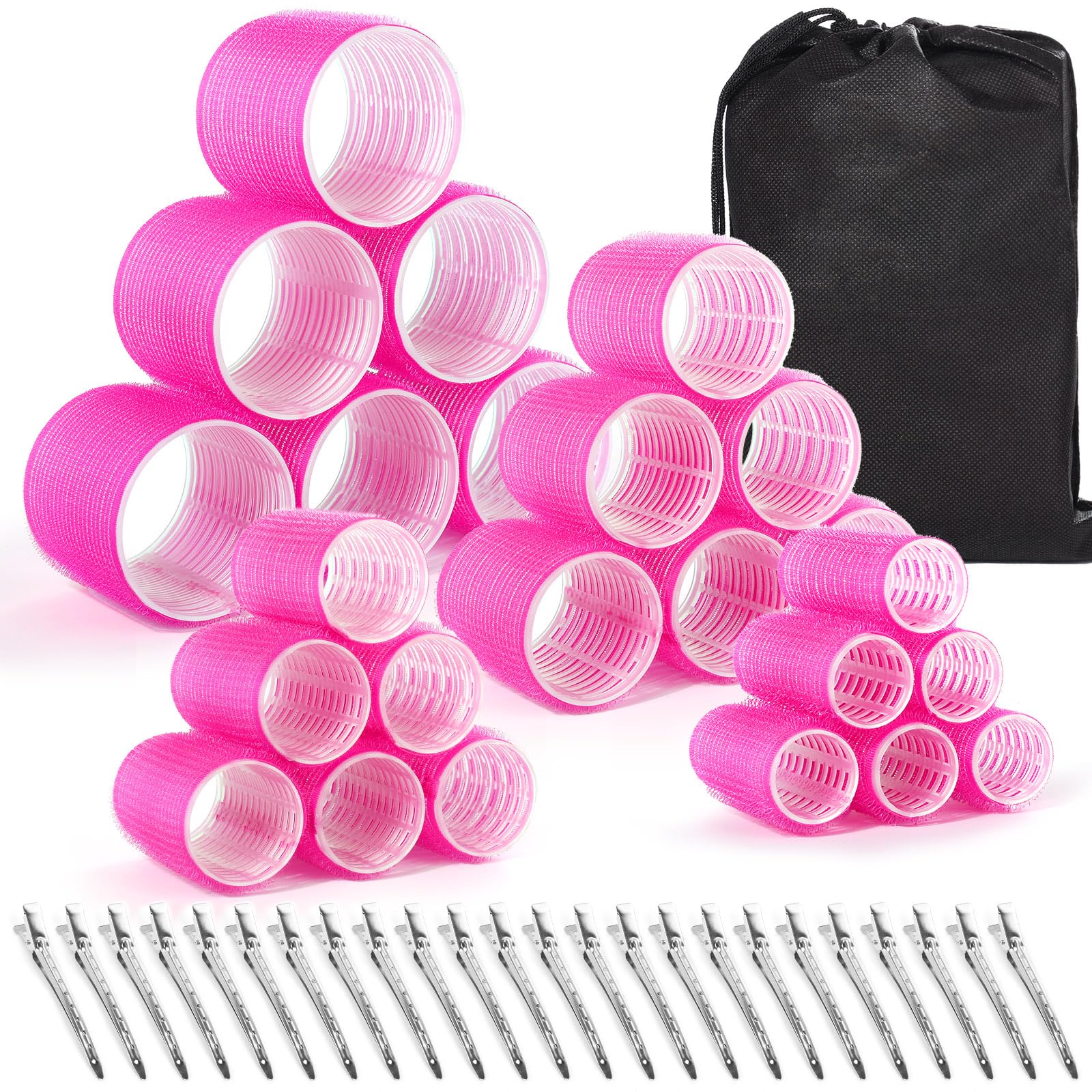 Shynek 48-piece hair rollers set front view for versatile curl options