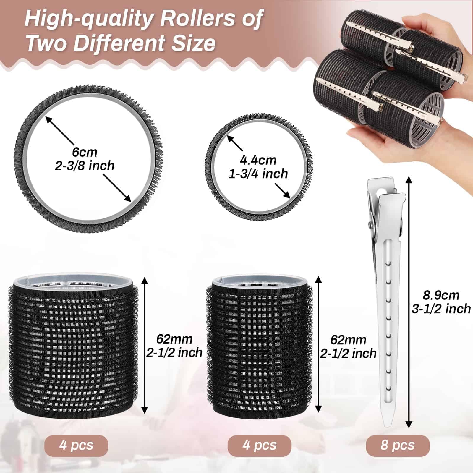 Shynek jumbo roller (6 cm) used for voluminous curls.