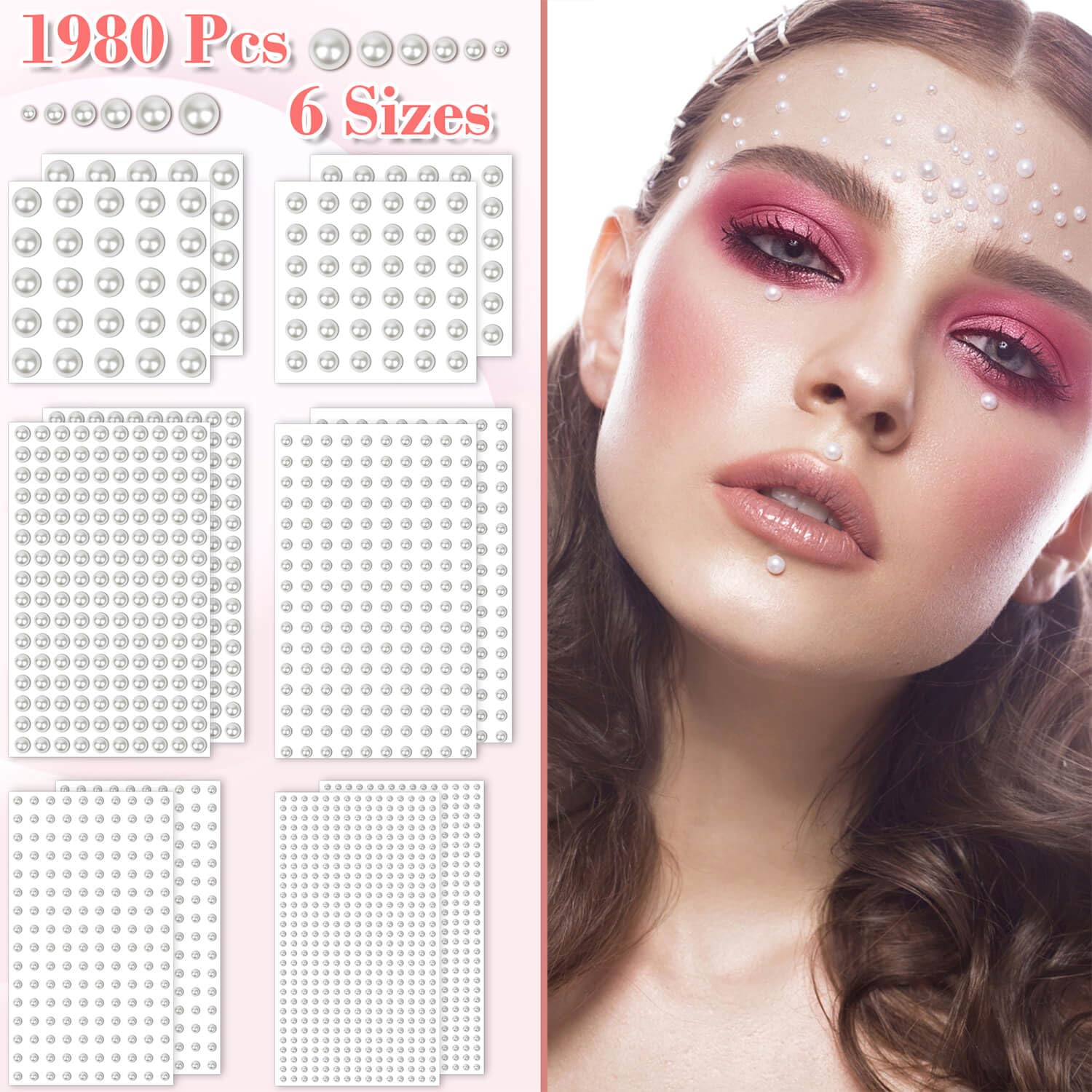 Shynek perlas autoadhesivas 4 mm para maquillaje con acabado lustroso