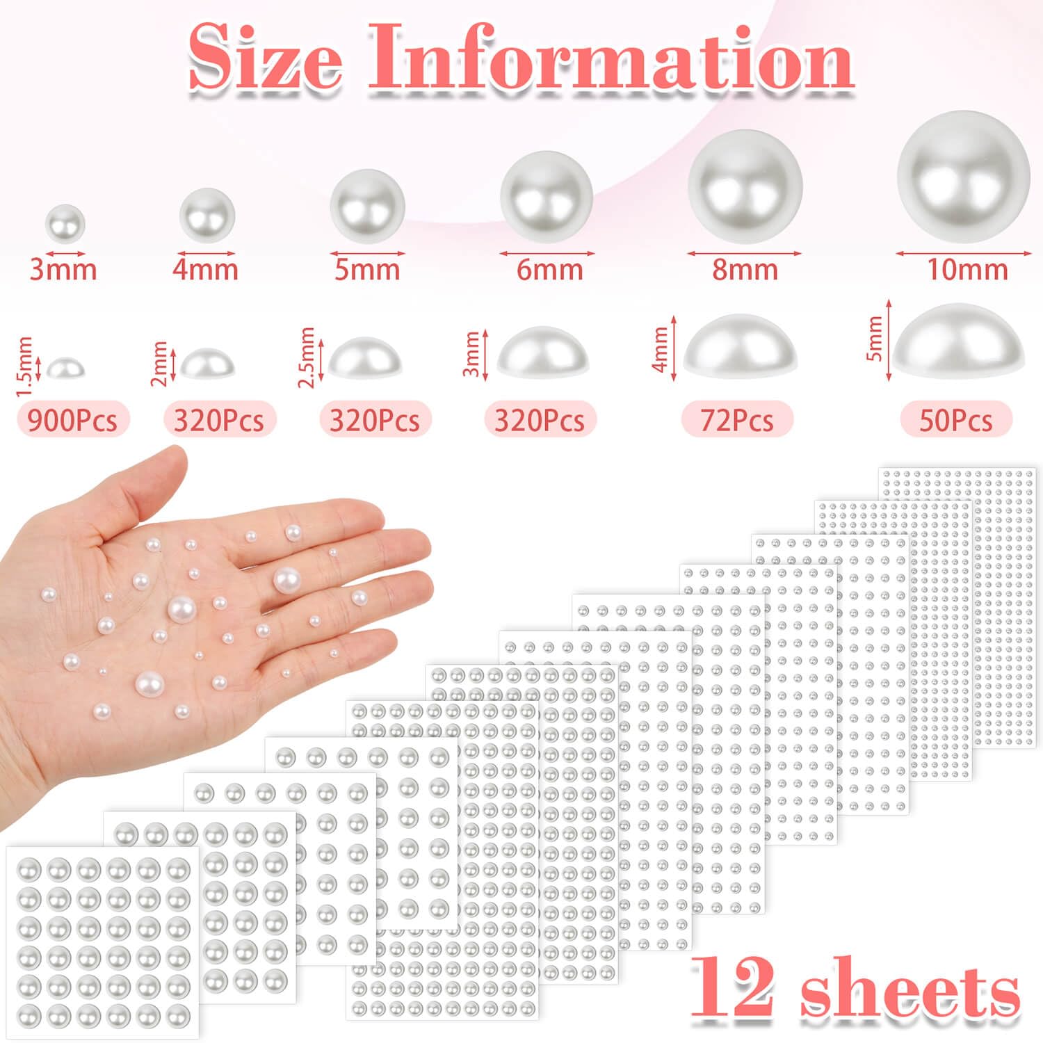 Shynek perlas autoadhesivas 5 mm para uñas o decoraciones