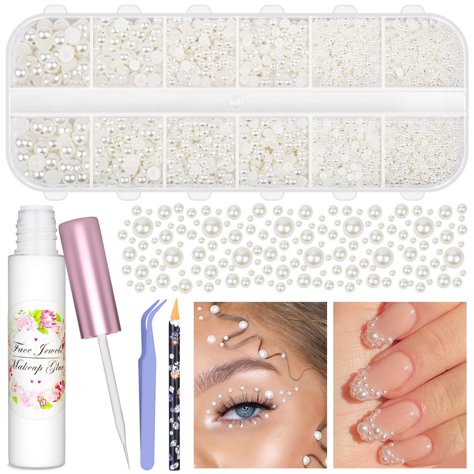 Shynek perlas para cara y ojos, brillo sutil para realzar el maquillaje.