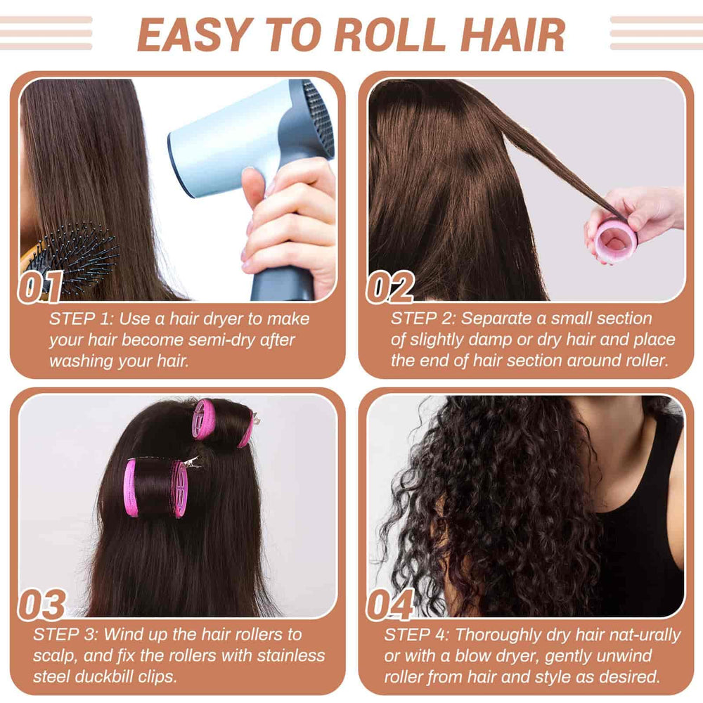 Shynek rose red rollers for travel or home styling.
