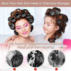 Shynek clips secure rollers during styling.
