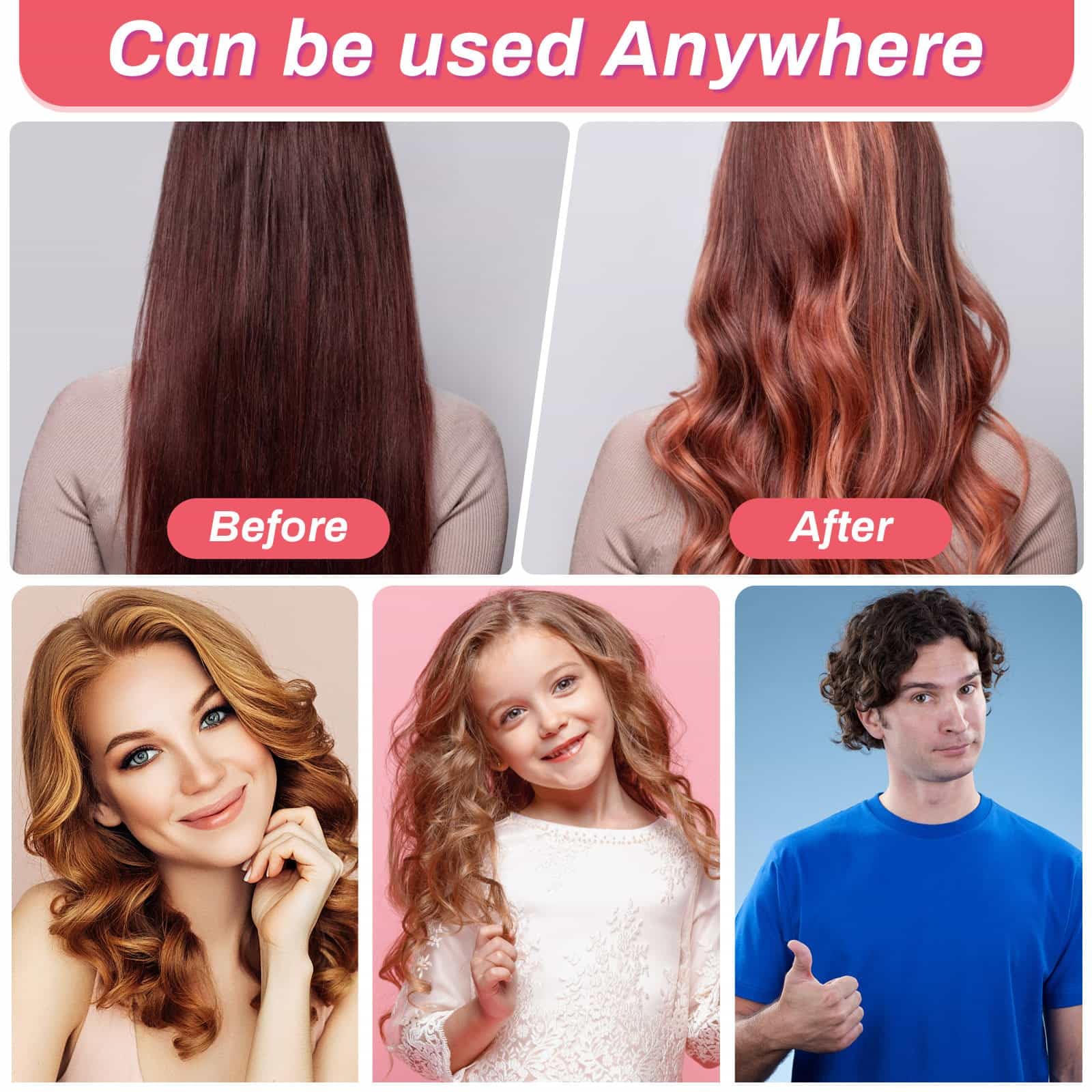 Shynek step-by-step guide demonstrating easy at-home curling