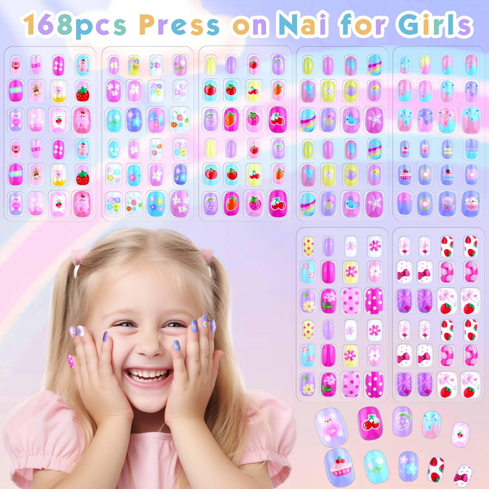 uñas para niñas con diseños brillantes, fáciles de aplicar en casa.
