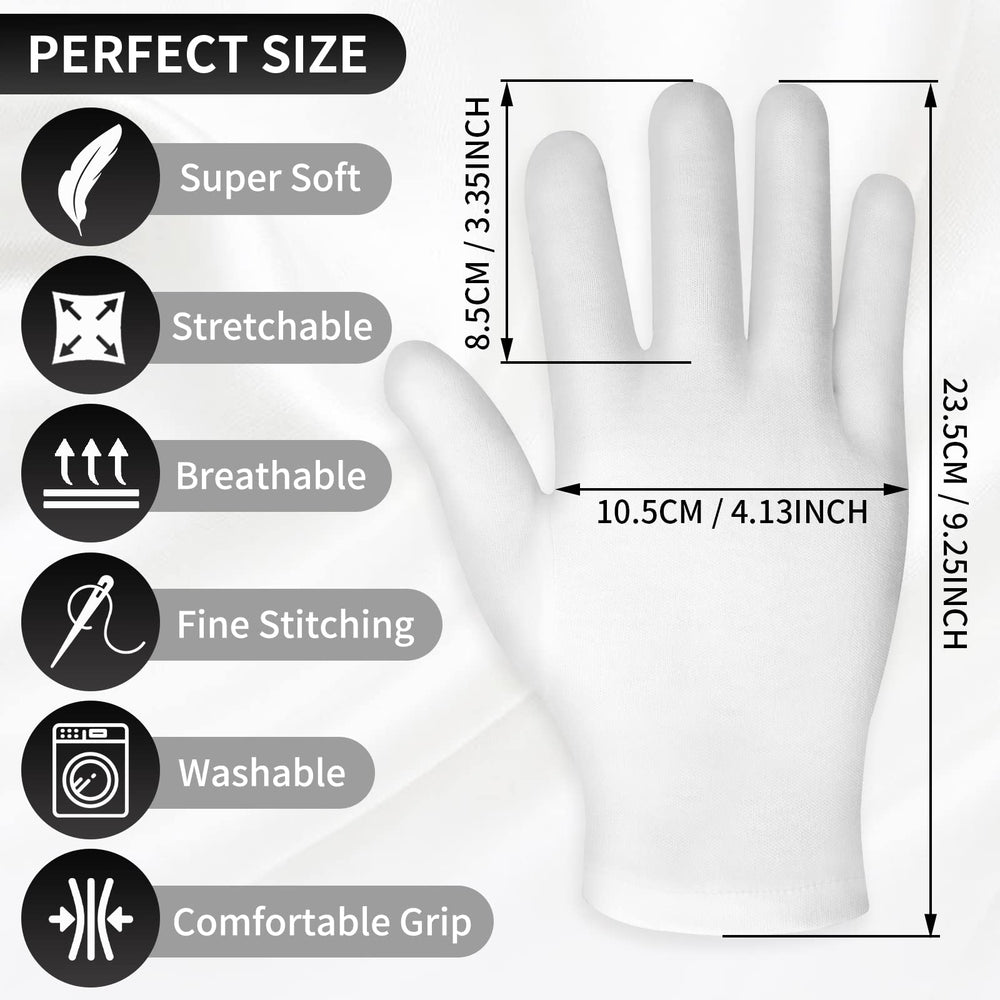 Guantes Sibba de algodón blanco, textura suave para comodidad diaria.