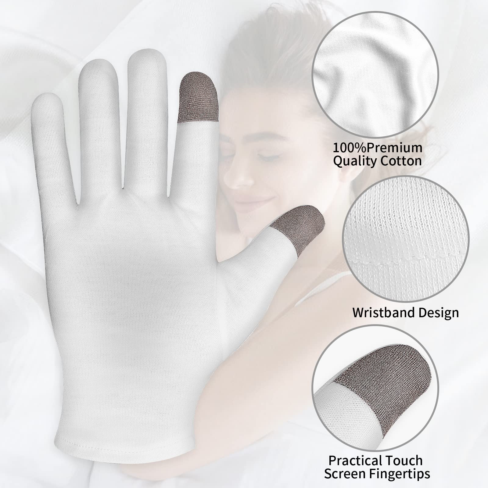 Guantes Sibba para uso nocturno, favorecen hidratación de manos.