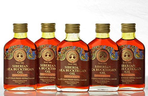 Siberian Treasure Aceite de espino amarillo en envase de vidrio, sin aditivos
