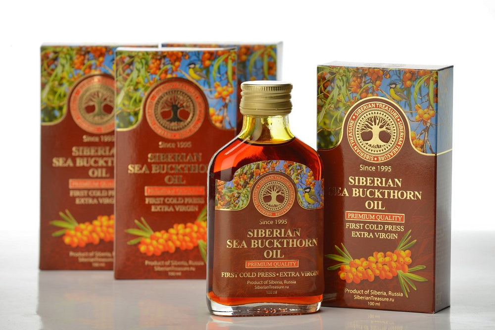 Siberian Treasure Aceite de espino amarillo, piel nutrida y saludable con uso diario