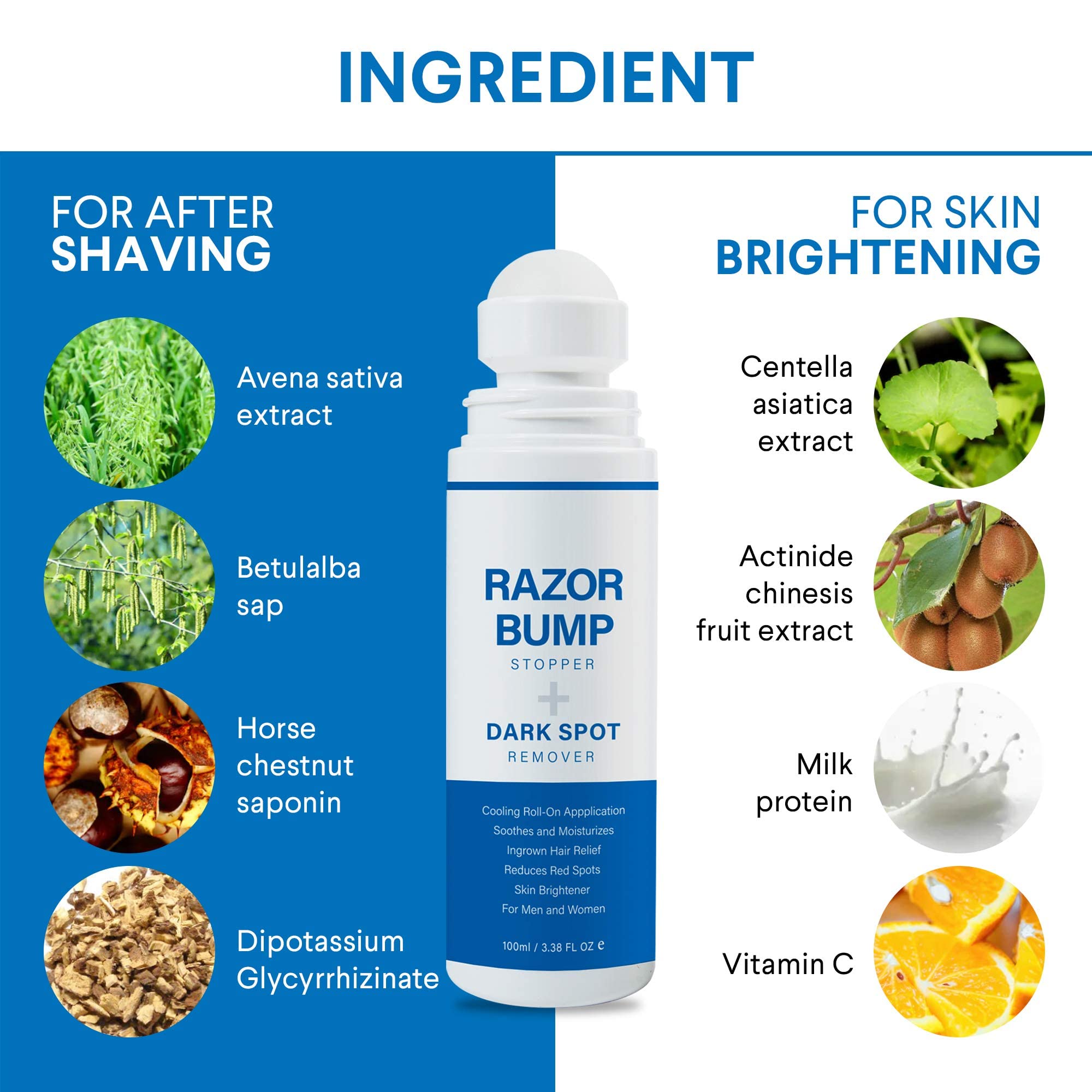 Sielkin Razor Bump Stopper roll-on on leg for targeted cooling after shaving.
