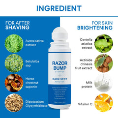 Sielkin Razor Bump Stopper roll-on on leg for targeted cooling after shaving.