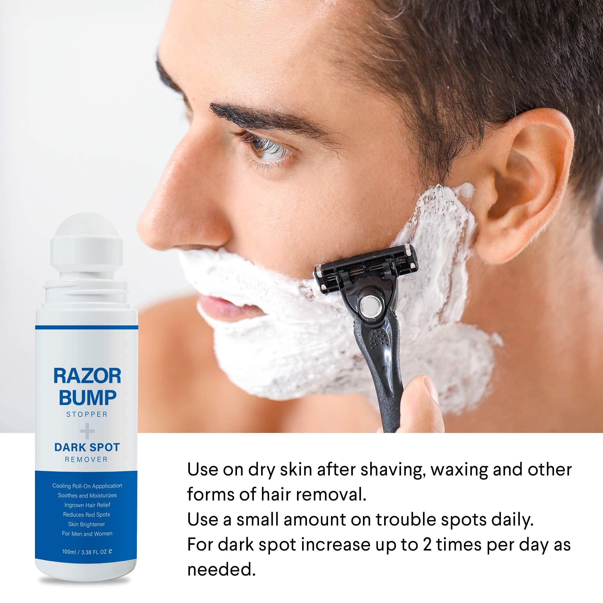 Close-up of roll-on applying smoothly for even coverage.