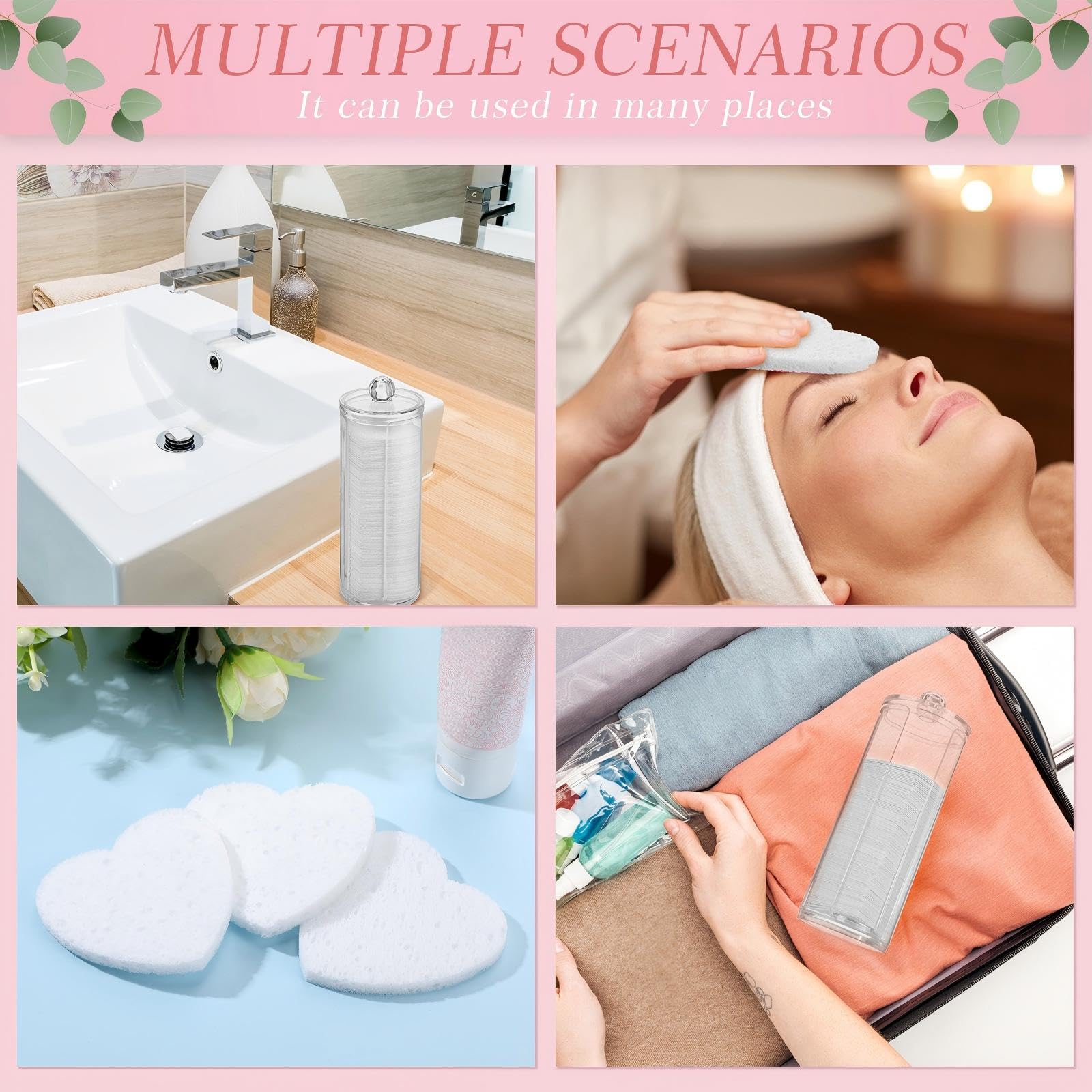 Sieral disposable face sponge pads for quick, hygienic use