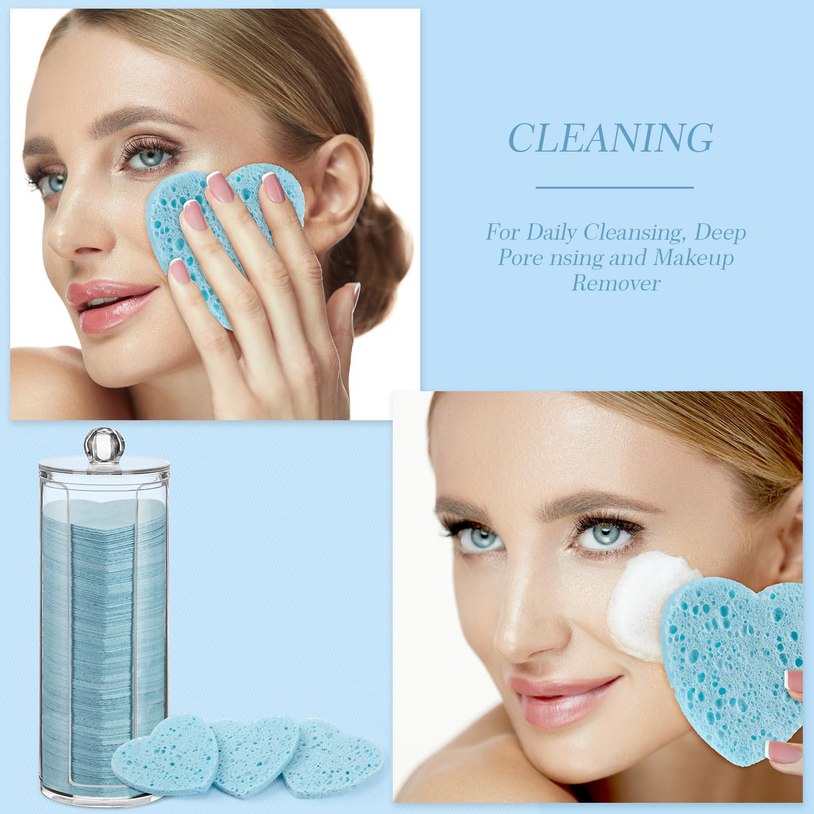 Sieral disposable face sponge pads for easy makeup removal.