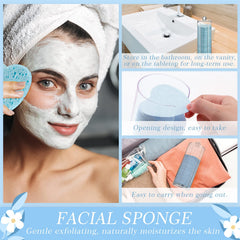 Sieral pack of compressed facial sponges for daily cleansing and makeup removal.