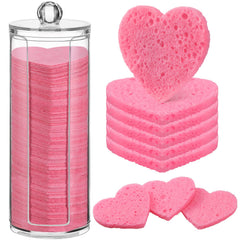 Sieral heart-shaped face sponges pack for gentle cleansing.
