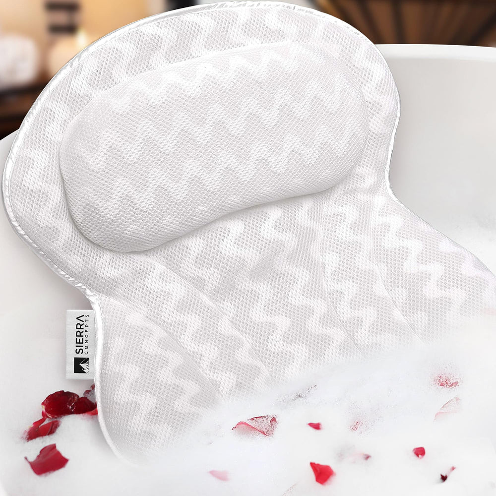 Sierra Concepts Paraíso: almohada de baño para cuello cómodo y soporte.