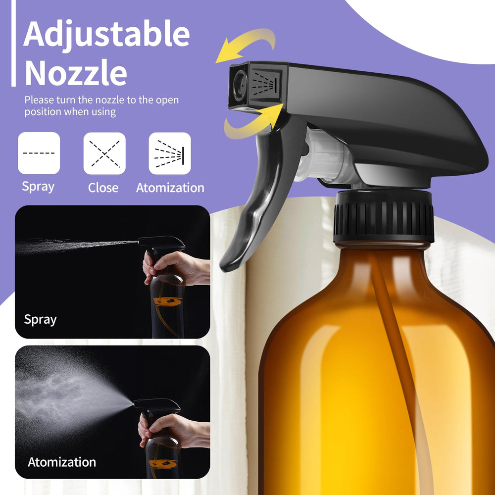 Sietpoek amber glass spray bottle cap close-up for secure storage.