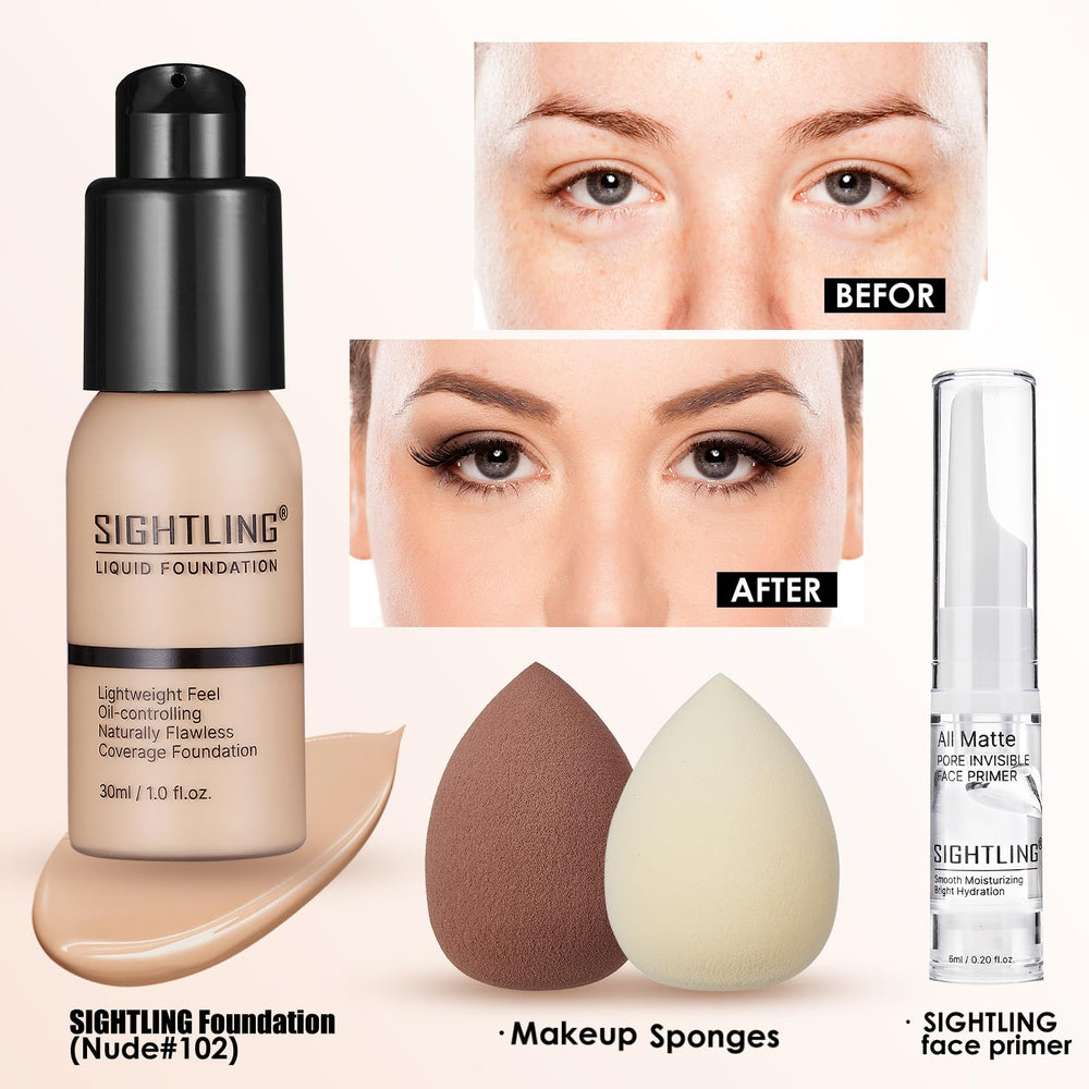 SIGHTLING foundation bottle offers smooth coverage for a natural finish