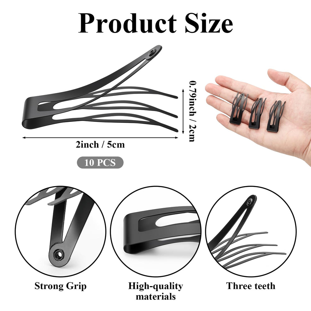 Sightor snap hair clip with three teeth grips hair firmly for a stable fit.