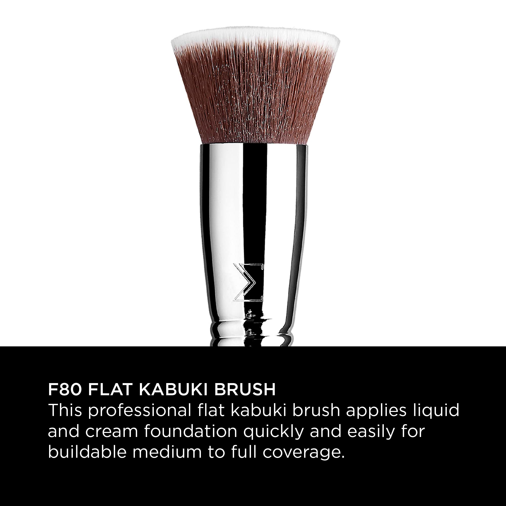 Sigma Beauty F85 Airbrush Kabuki Brush metal plated handle closeup