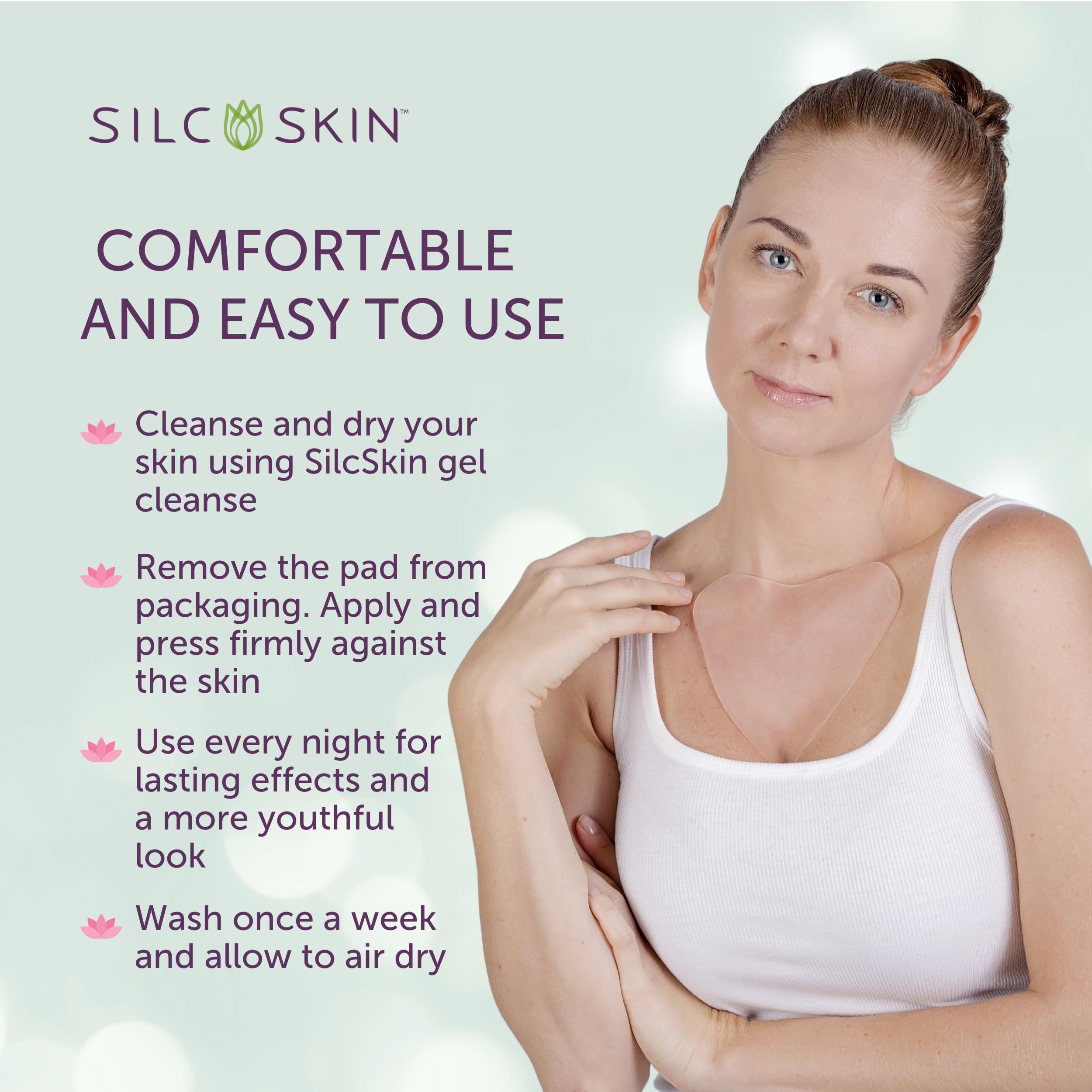 Silc Skin Decollette Pad overnight treatment fits into your routine