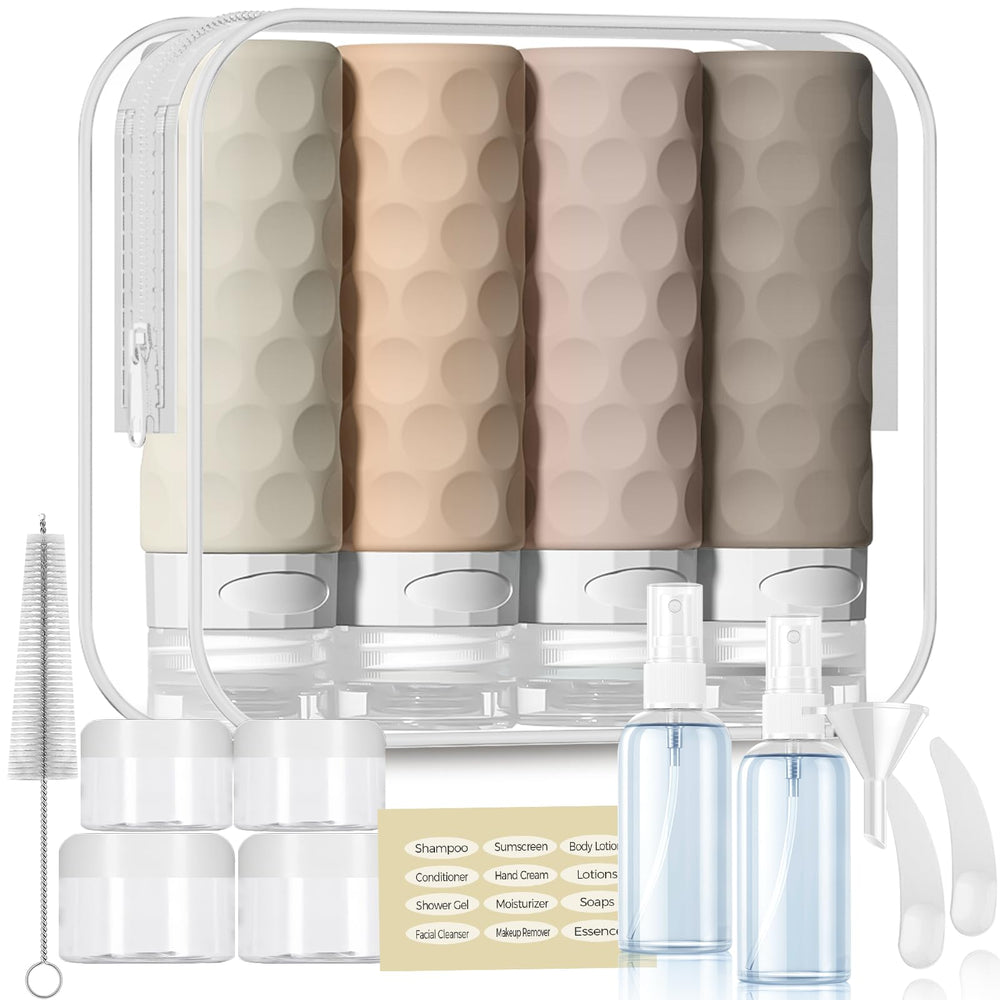 Silevoler 16-pack travel bottles cream set for organized packing