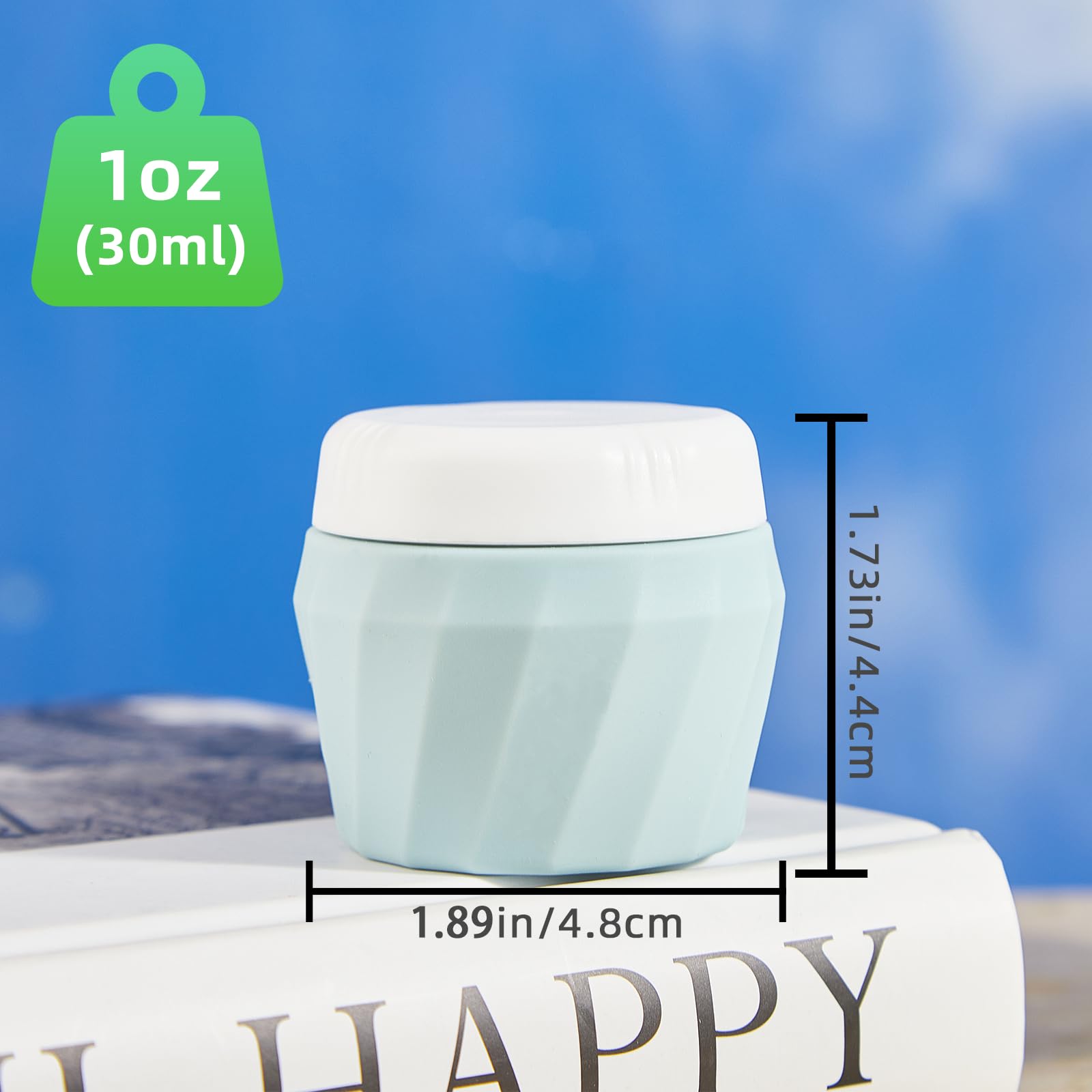 Silevoler premium silicone cream jar in gray with easy-close lid