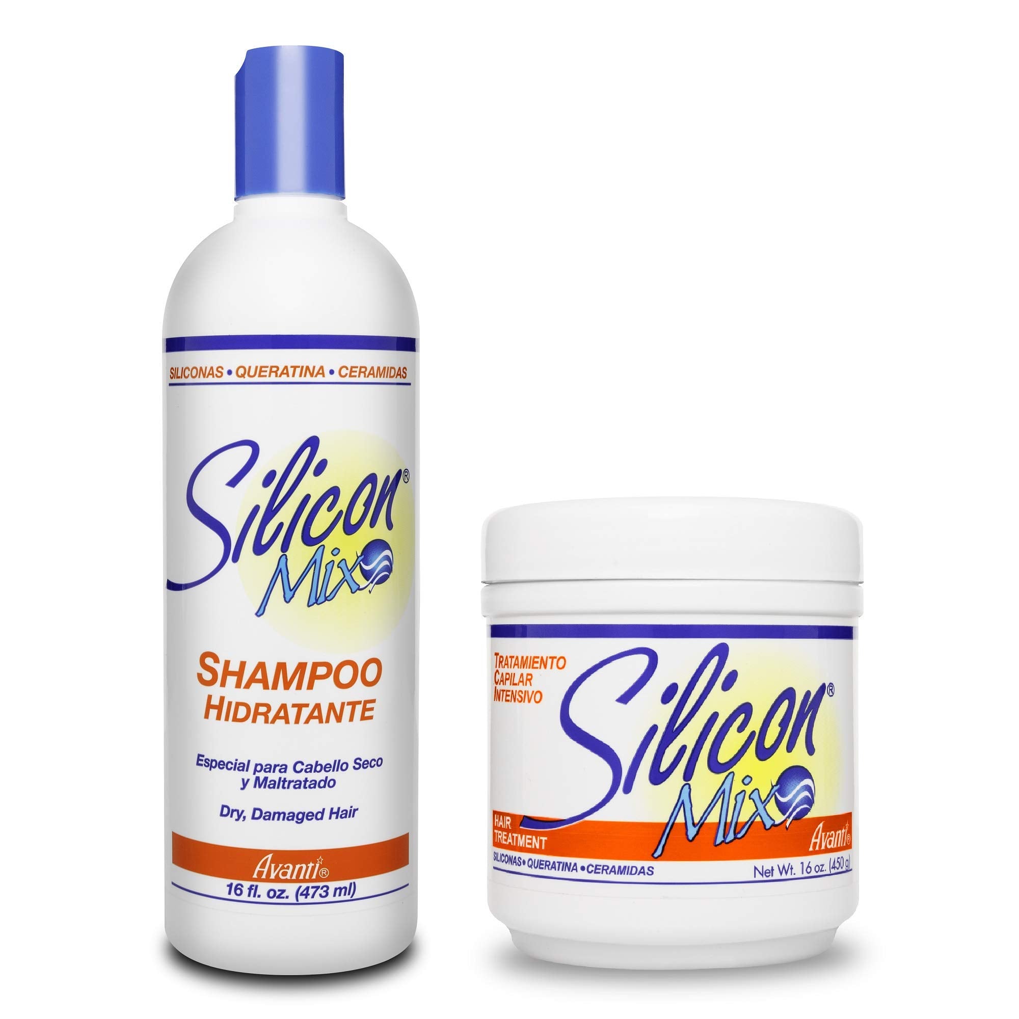 Silicon Mix, botella dúo, tratamiento intensivo para cabello seco y dañado, mejora la suavidad y el brillo