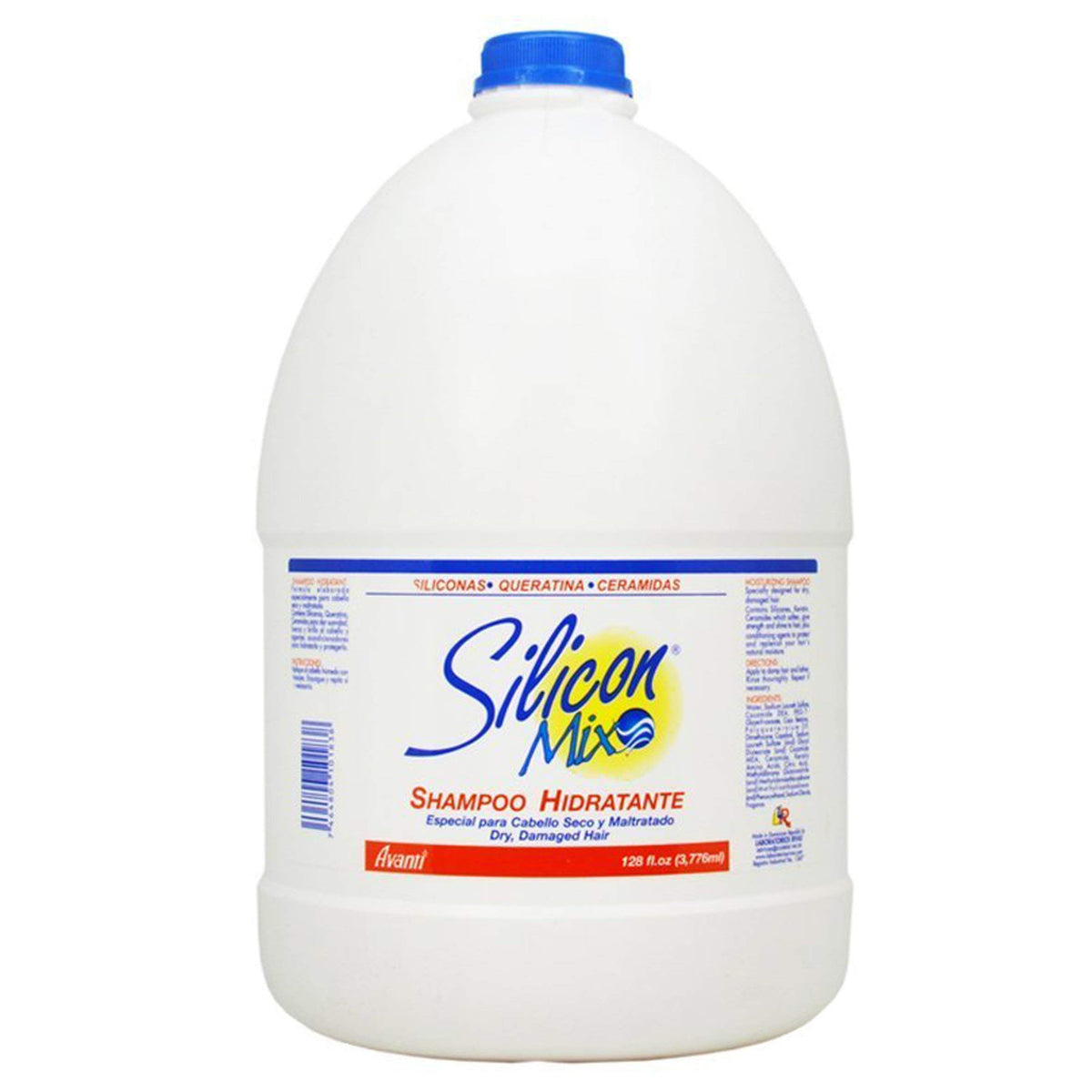 Shampoo Silicon Mix, bote de 1 galón, hidrata el cabello y aporta brillo.