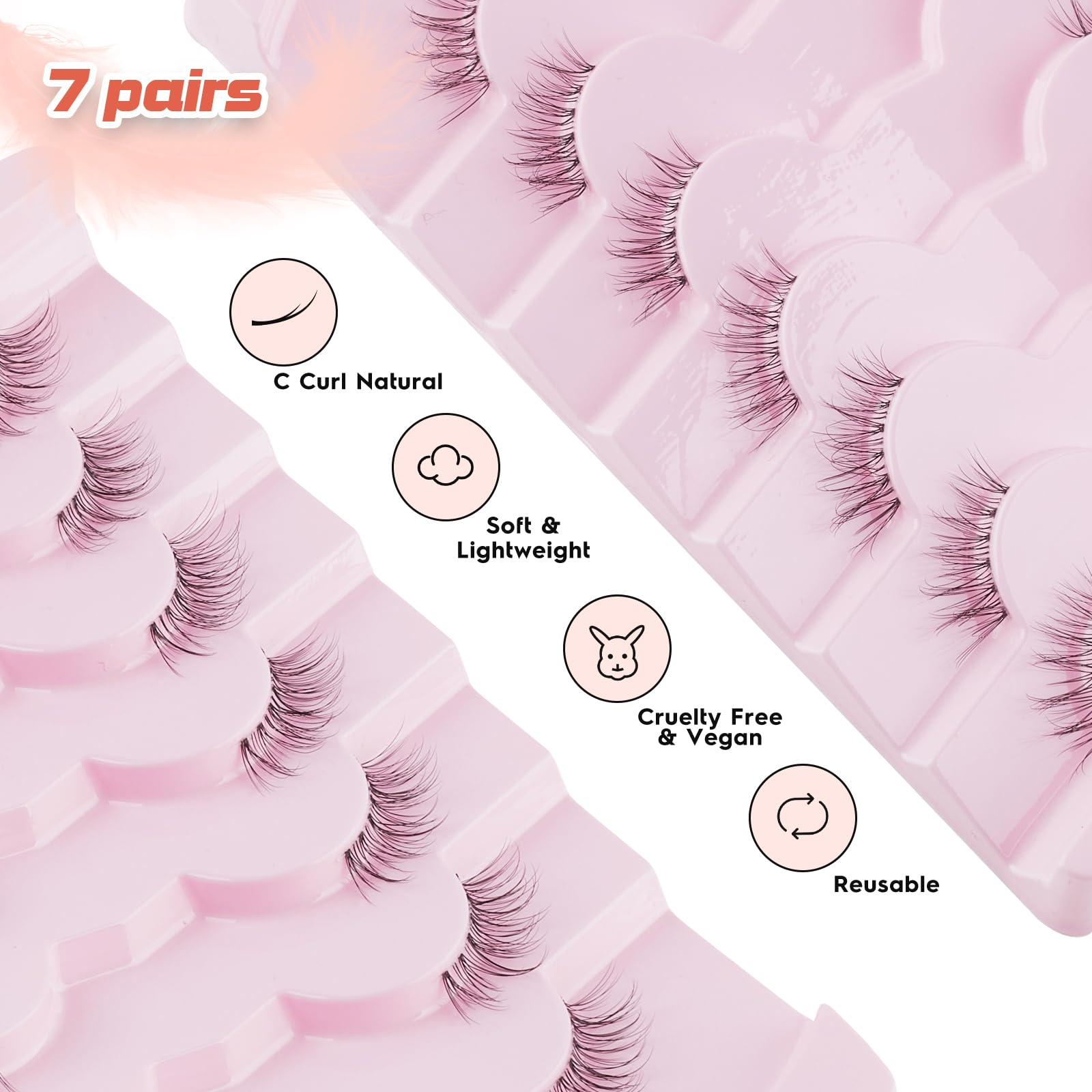 Siligli 3D volume half lashes with double layer crisscross root structure