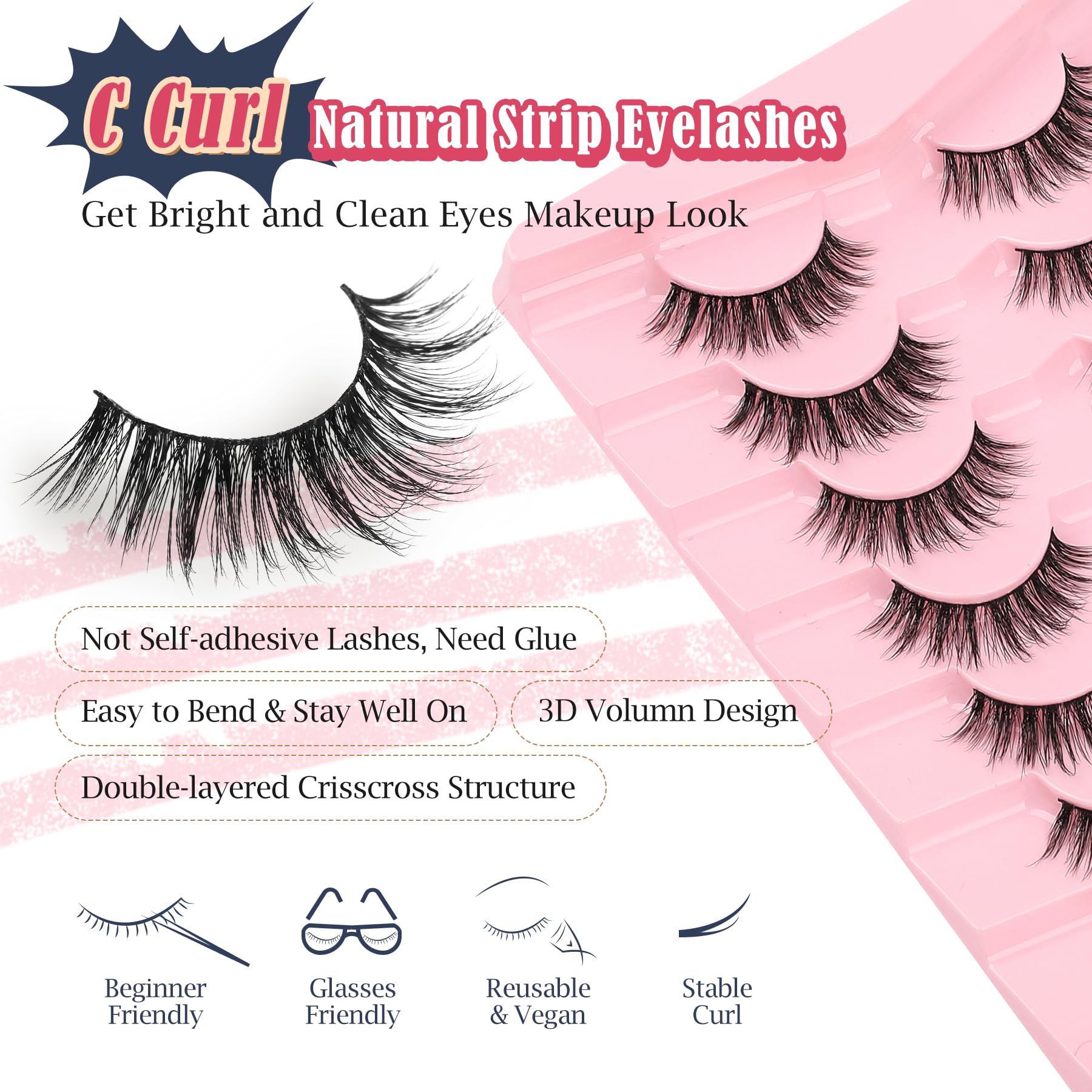 Siligli 3D volume lashes crisscross design for fuller natural effect