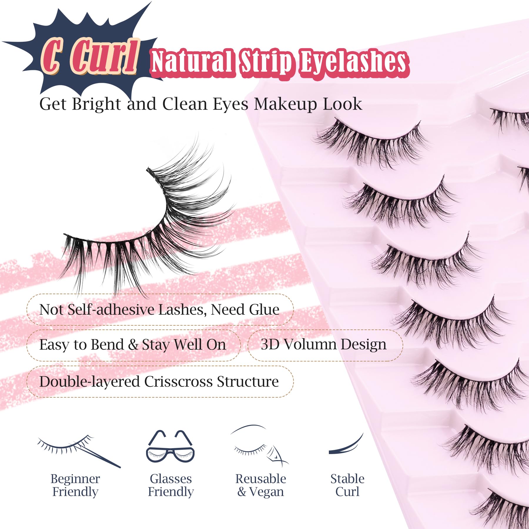 Siligli 3D volume lashes with crisscross root for fuller looks