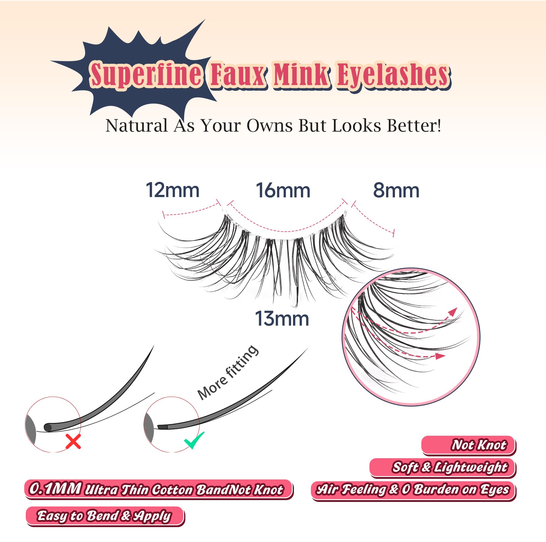 Siligli corner wispy 3D volume half eyelashes for enhanced outer lash flare
