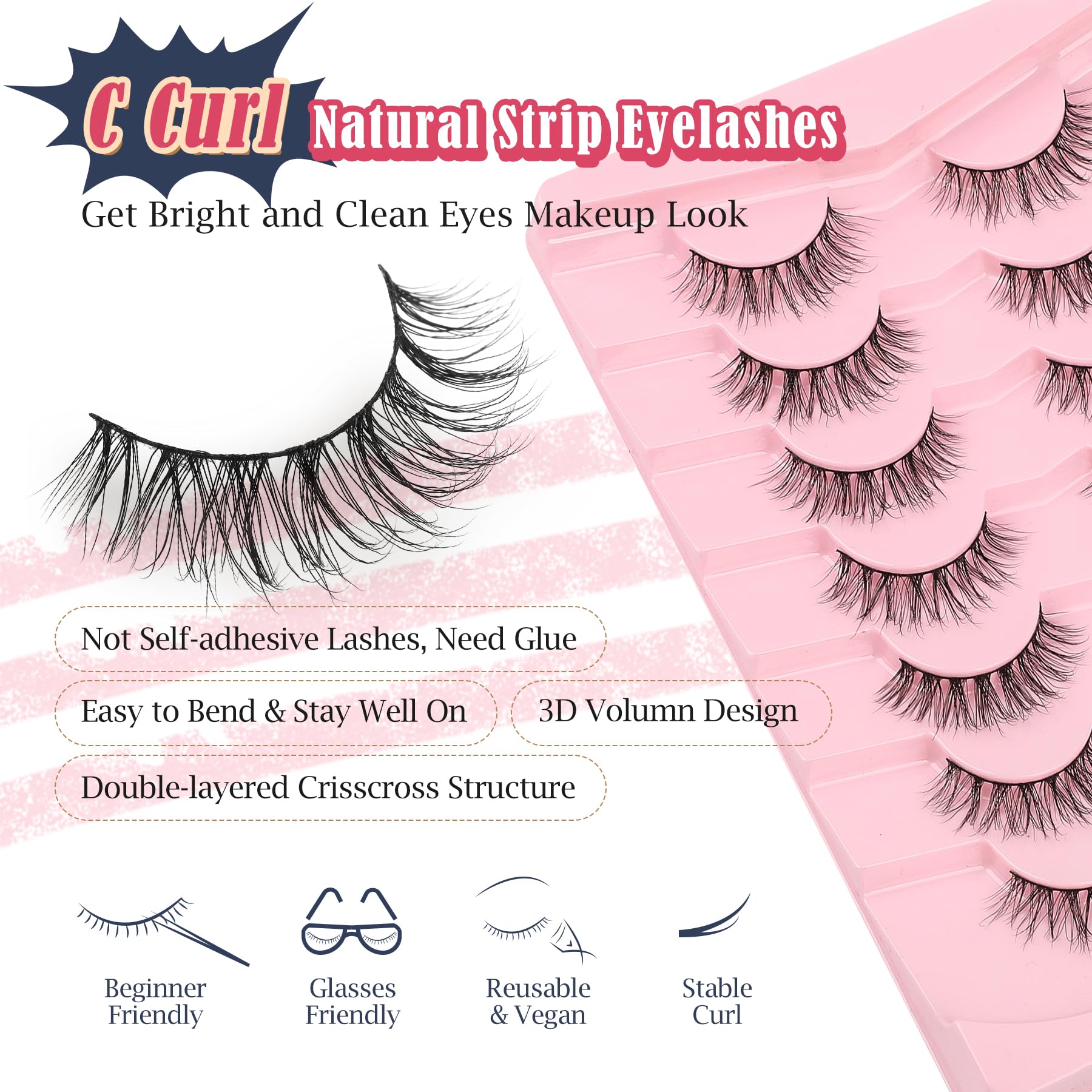 Siligli Lashes thin flat band blends seamlessly with natural lashes.