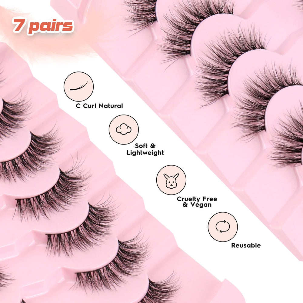 Siligli lightweight vegan lashes pack offers seven reusable pairs for everyday wear.