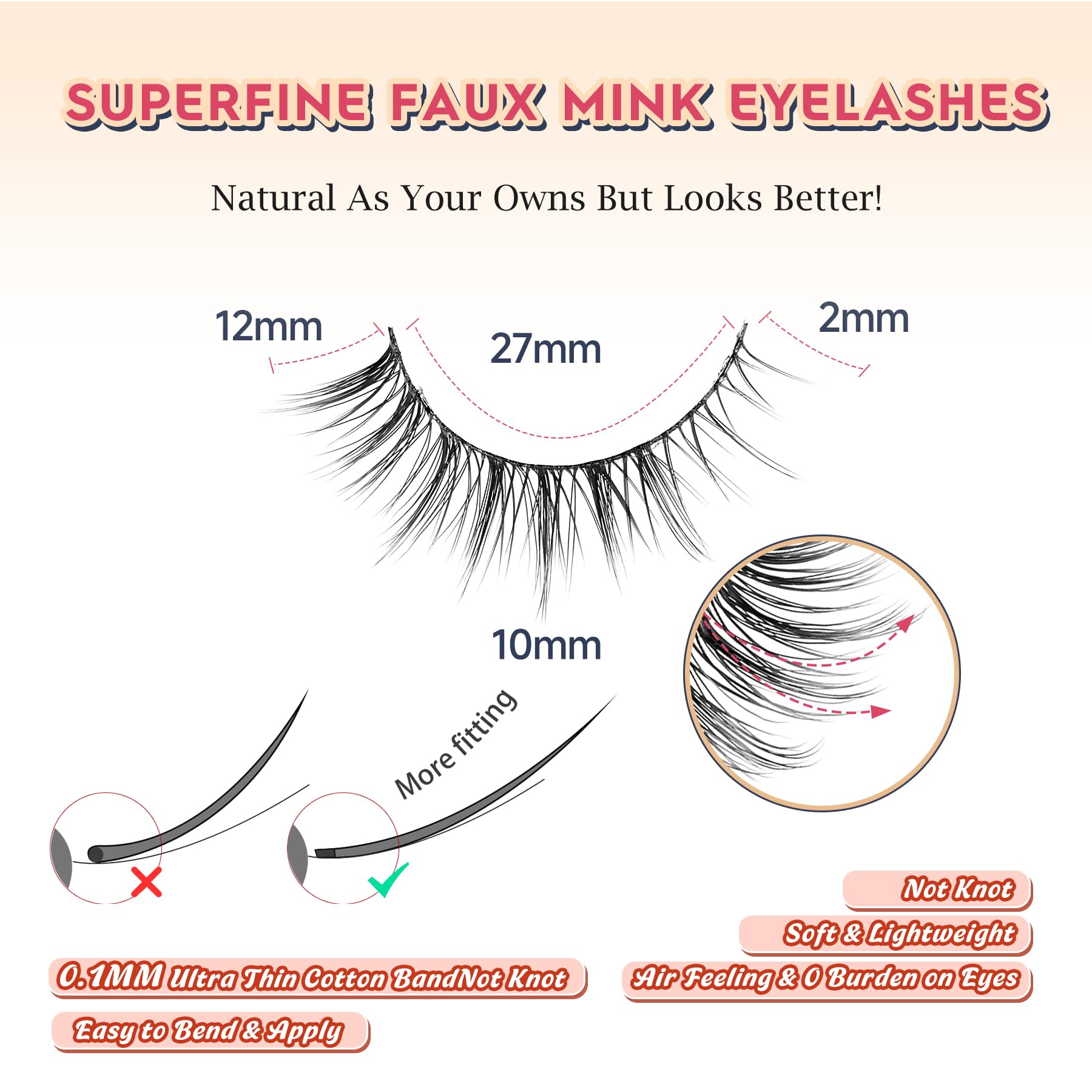 Siligli thin band false eyelashes blend with lash line for beginners