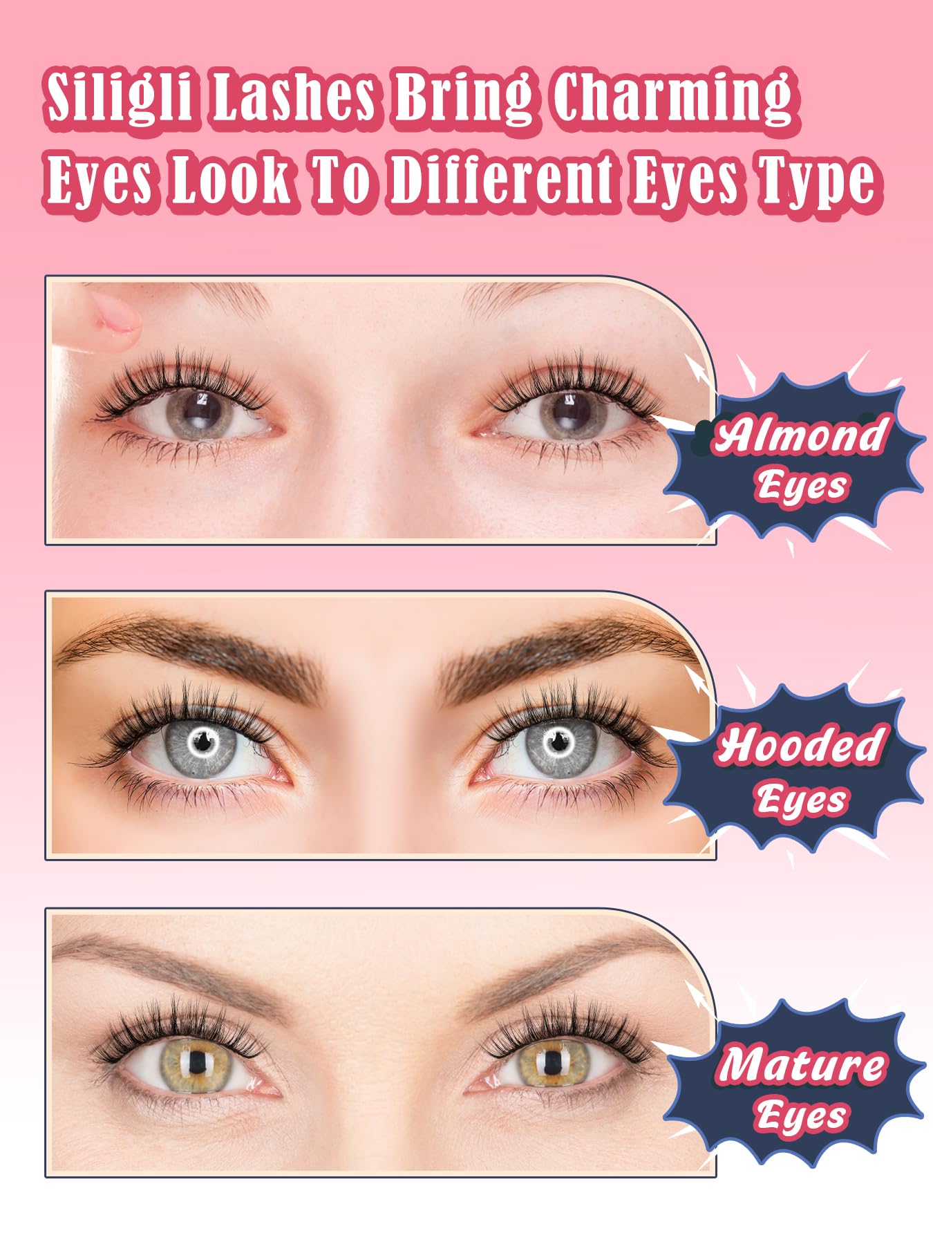 Siligli upgraded lashes tapered technology prevents knotting and maintains shape
