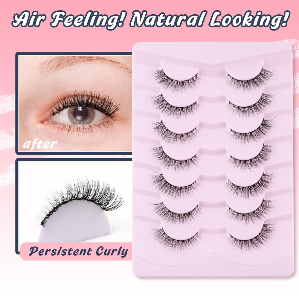 Siligli wispy cat eye lashes 12mm, packaging display, vegan materials.