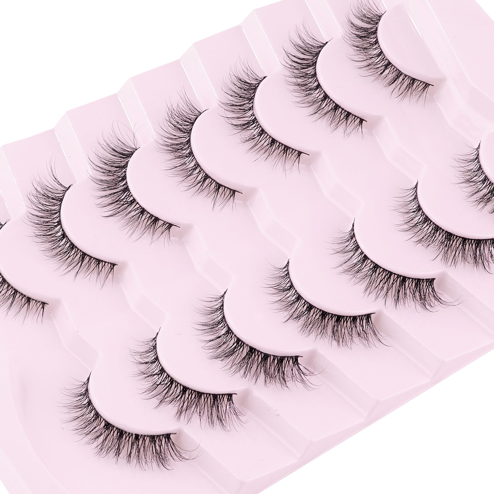 SilGli wispy cat eye lashes 12mm, vegan fibers, cruelty-free design.