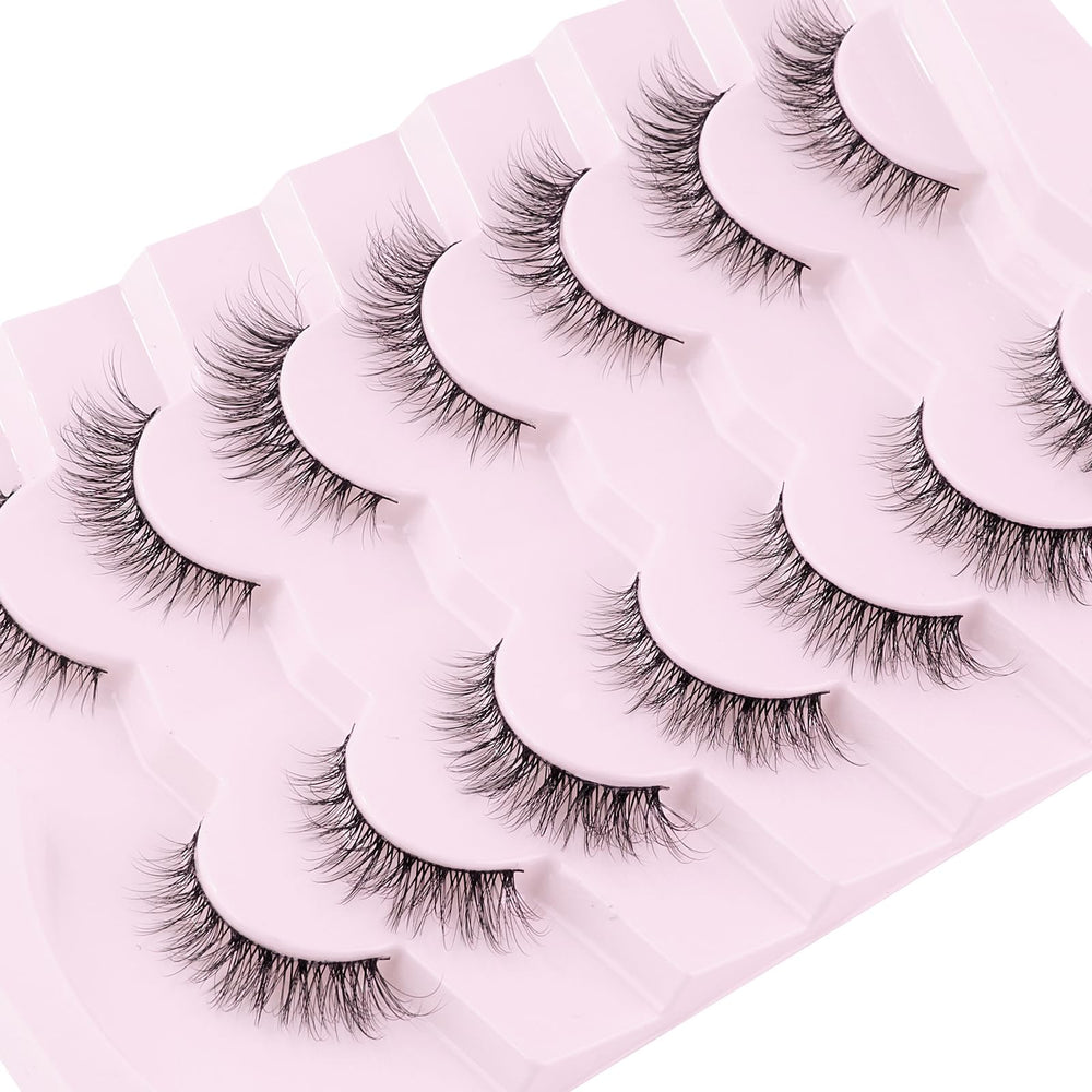 SilGli wispy cat eye lashes 12mm, vegan fibers, cruelty-free design.