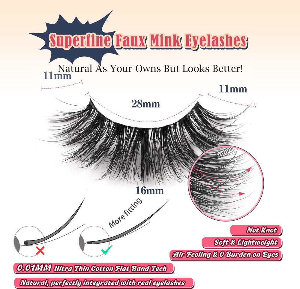 Siligli Wispy Lashes 3D volume double-layer crisscross adds fullness