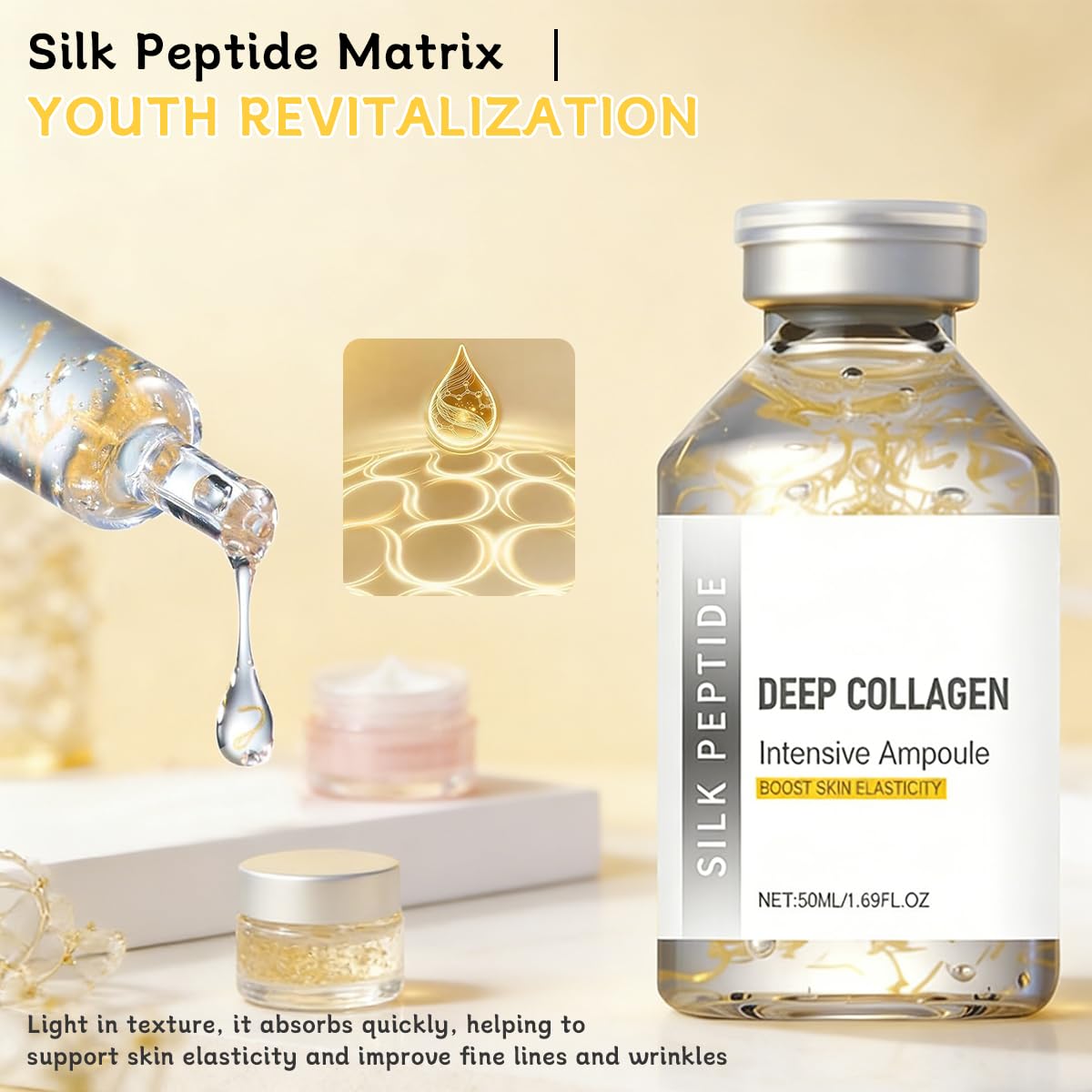 Silk Peptide Intensive Lifting Ampoule textura ligera de rápida absorción.