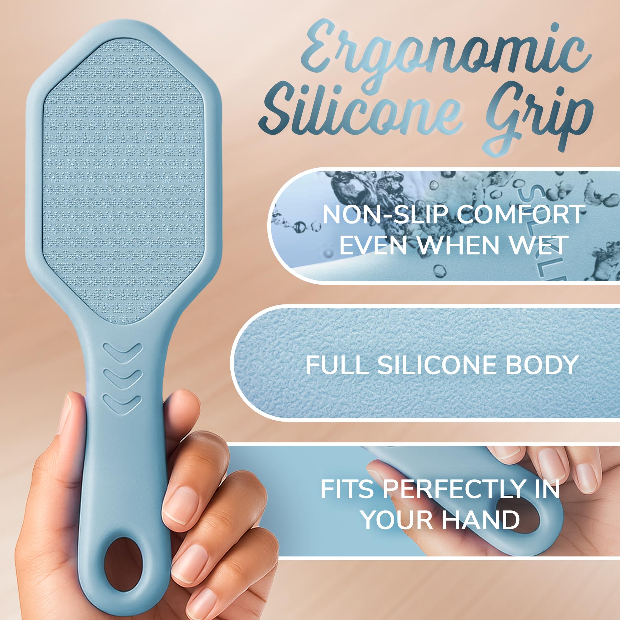 SILKLE Nano Glass Foot File deep exfoliation on rough areas.