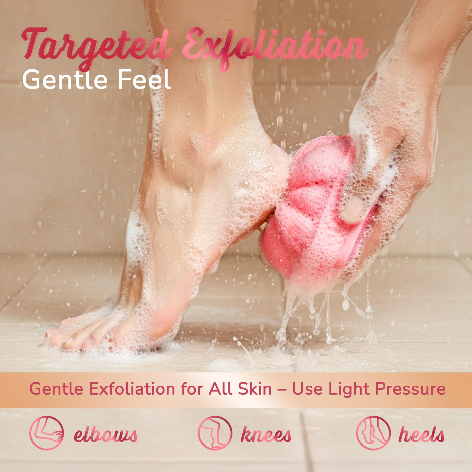 SILKLE pink bath scrubber design adds style to your routine.