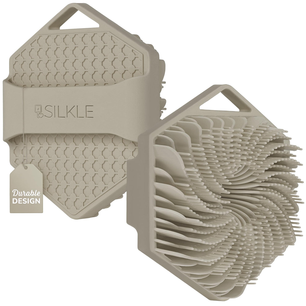 SILKLE silicone body scrubber closeup bristles deliver gentle, effective exfoliation