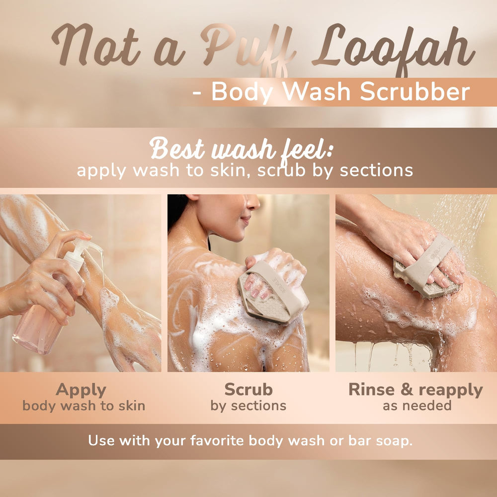 SILKLE silicone body scrubber with body wash usage for thorough cleansing
